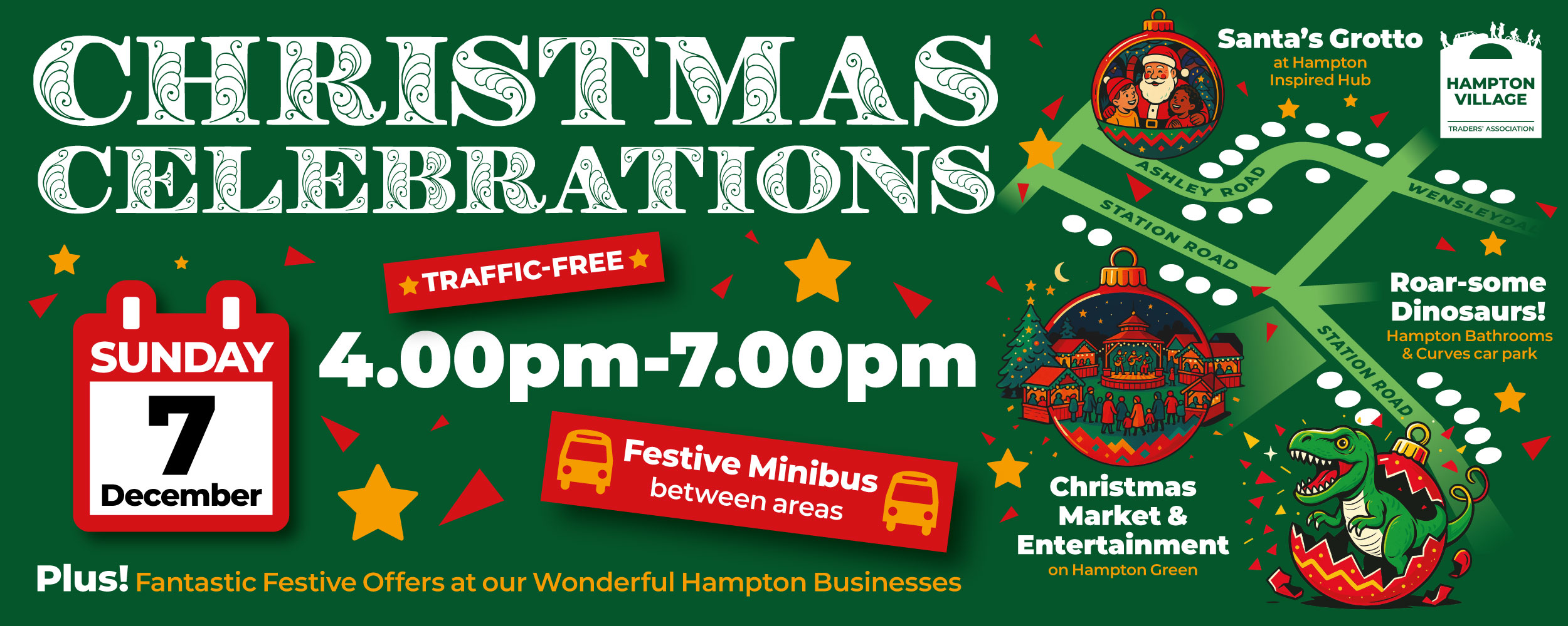 Hampton Village Christmas Celebrations Sunday 7 December 2025, 4.00pm to 7.00pm